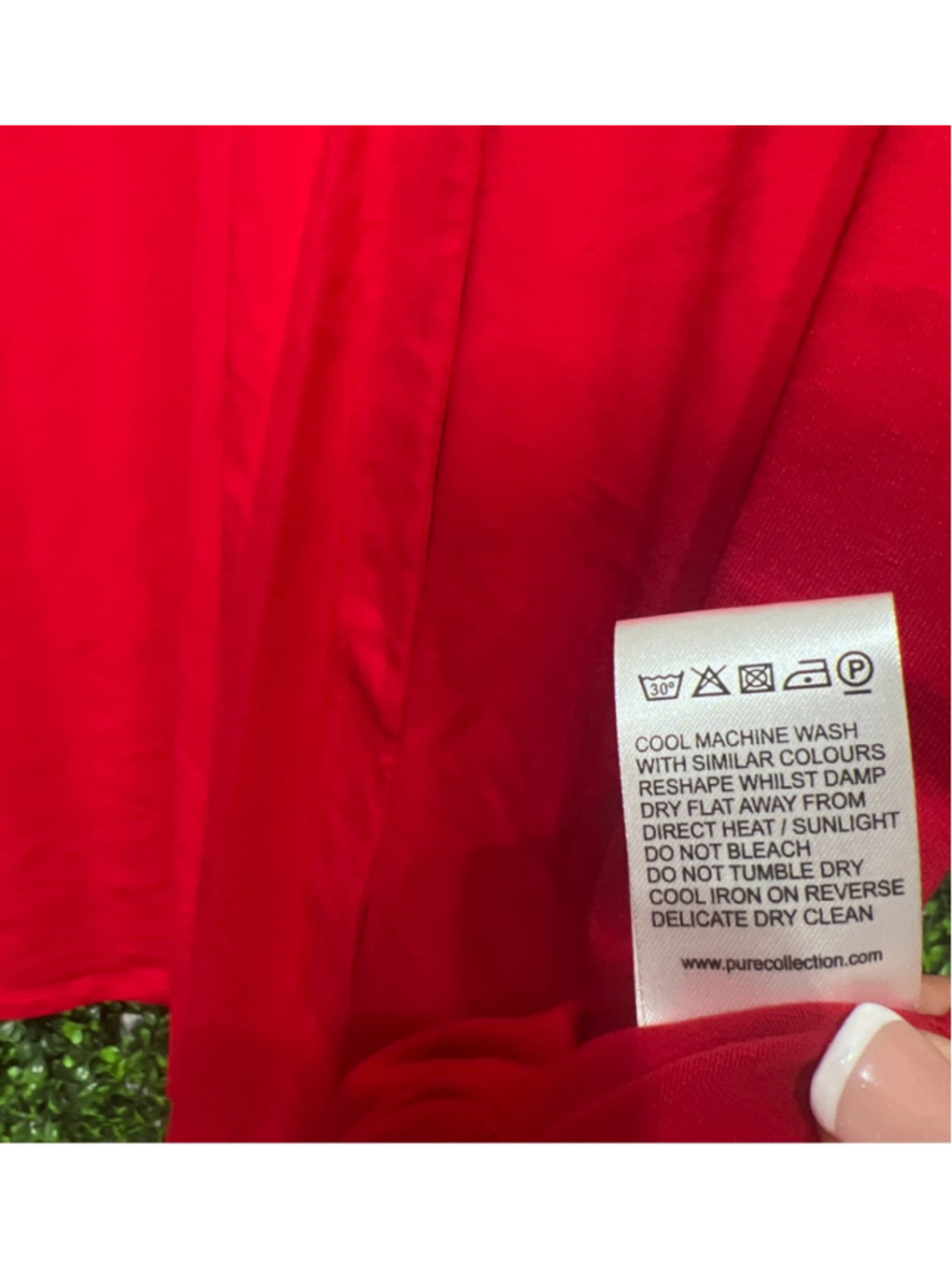 Women's PURE COLLECTION Red Long Sleeve Dress Size 14/16 MIDI - Picture 6 of 7